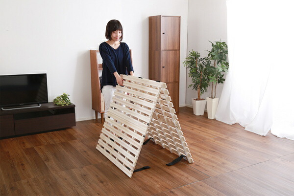 楽天市場】すのこベッド ダブル 2つ折り式 桐 桐すのこ ダブルサイズ