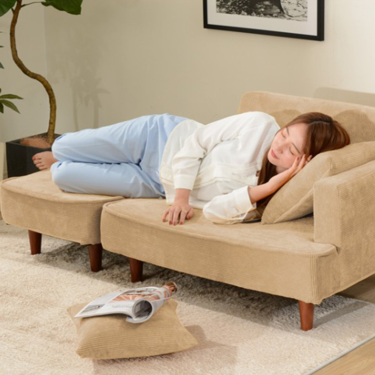 楽天市場】ソファ 2人掛け クッション付き コーデュロイ （ ソファー