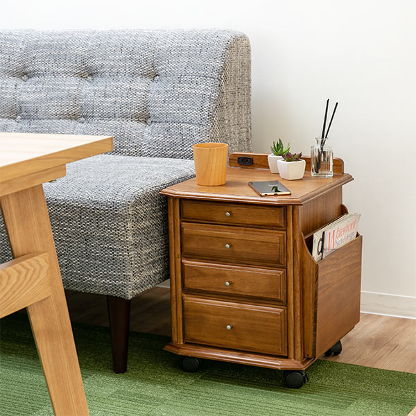 楽天市場】サイドテーブル 木製 キャスター付き コンセント ナイト