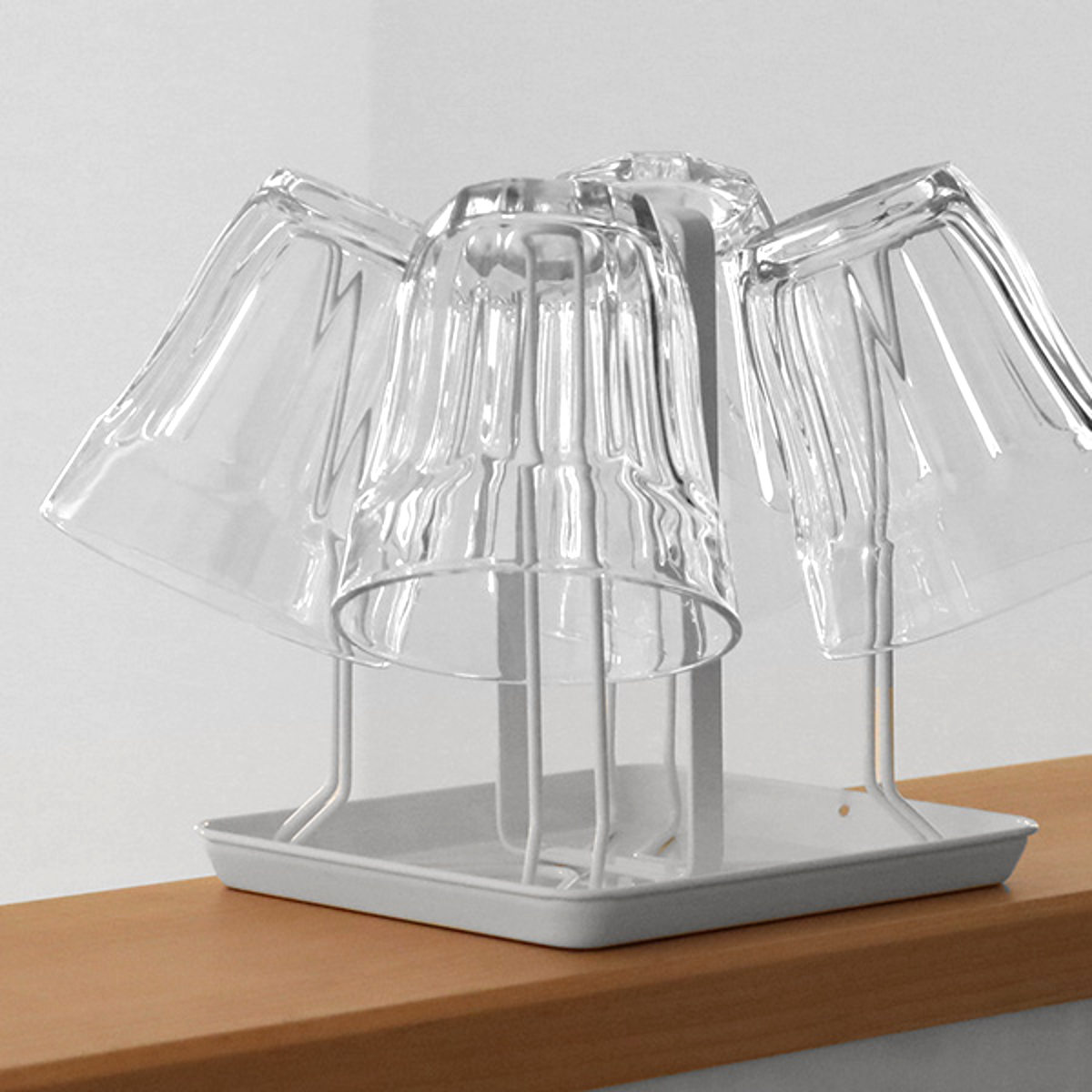 楽天市場】グラススタンド グラススタンド4個掛け トレー付 ホワイト