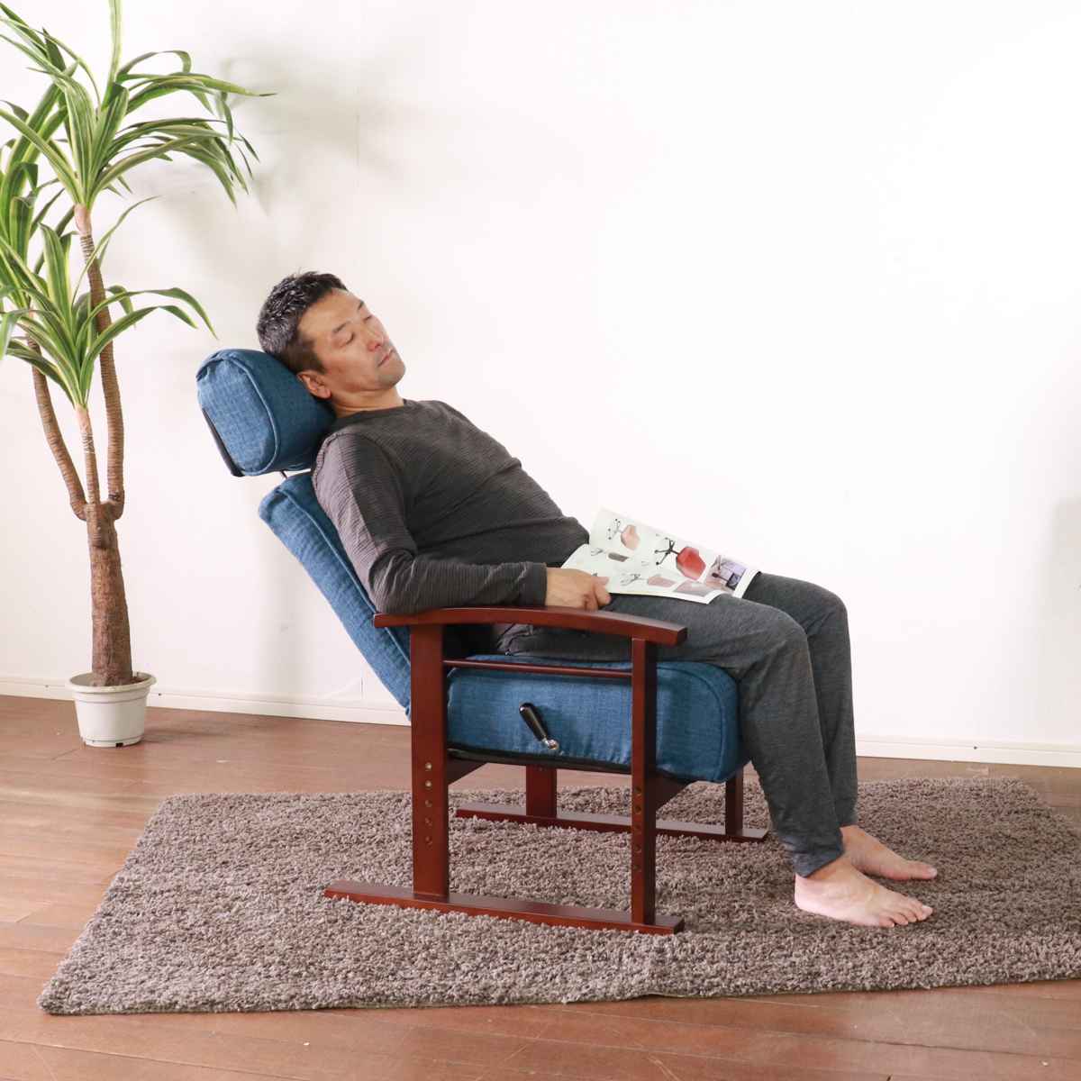 楽天市場】高座椅子 座面高35～44cm 無段階リクライニング