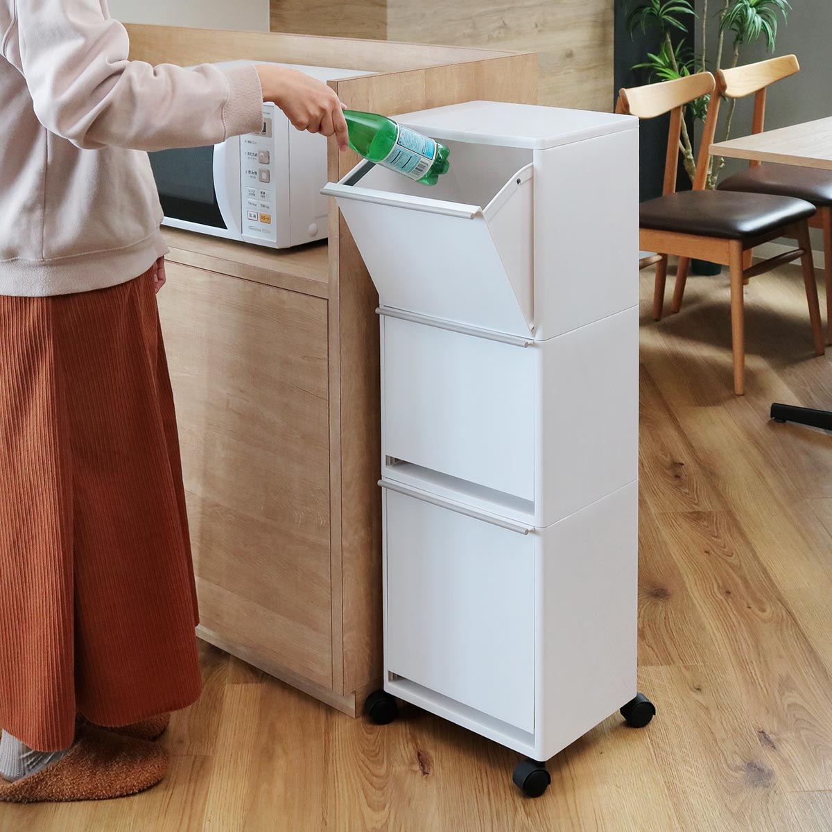 楽天市場】ゴミ箱 43L 3段 資源ゴミ 分別ワゴン ワイド （ ごみ箱 43