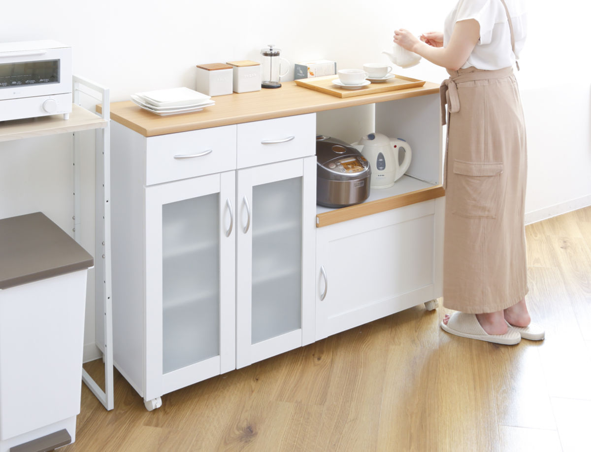 楽天市場】キッチンカウンター 幅120cm フレンチカントリー調 スライド