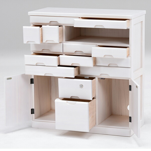 楽天市場】FAX台 電話台 幅70cm 多段引出し 鍵付き 天然木 完成品