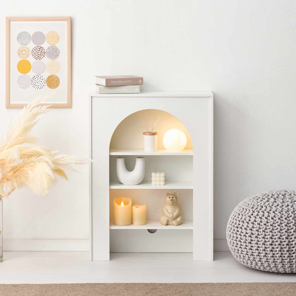 楽天市場】マントルピース 幅60cm 完成品 可動棚 （ オープンラック 棚