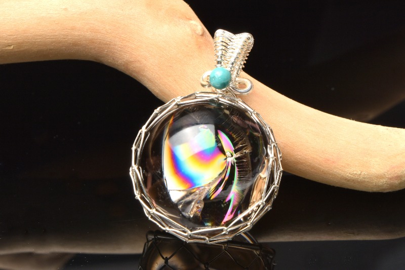 楽天市場】虹入り茶水晶 レインボースモーキークォーツ 20mm 丸玉