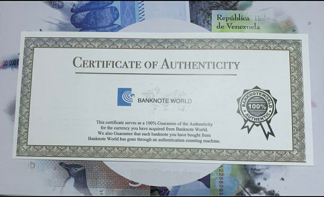 保証書付き】ジンバブエ 100兆ドル札 2008年、UVチェック済み 2枚