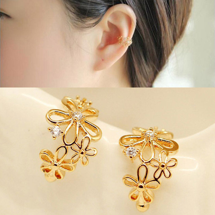 楽天市場】【送料無料】 フラワー イヤーカフ 花 イヤリング イヤー