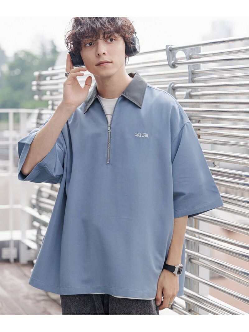 楽天市場】(M)TRハーフZIPシャツSS RAGEBLUE レイジブルー トップス