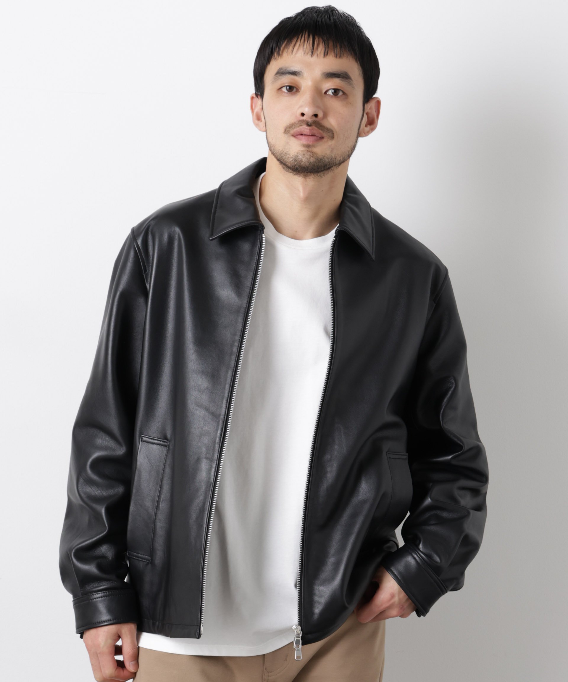 NANO universe｜レザーシングルライダースジャケット | Rakuten