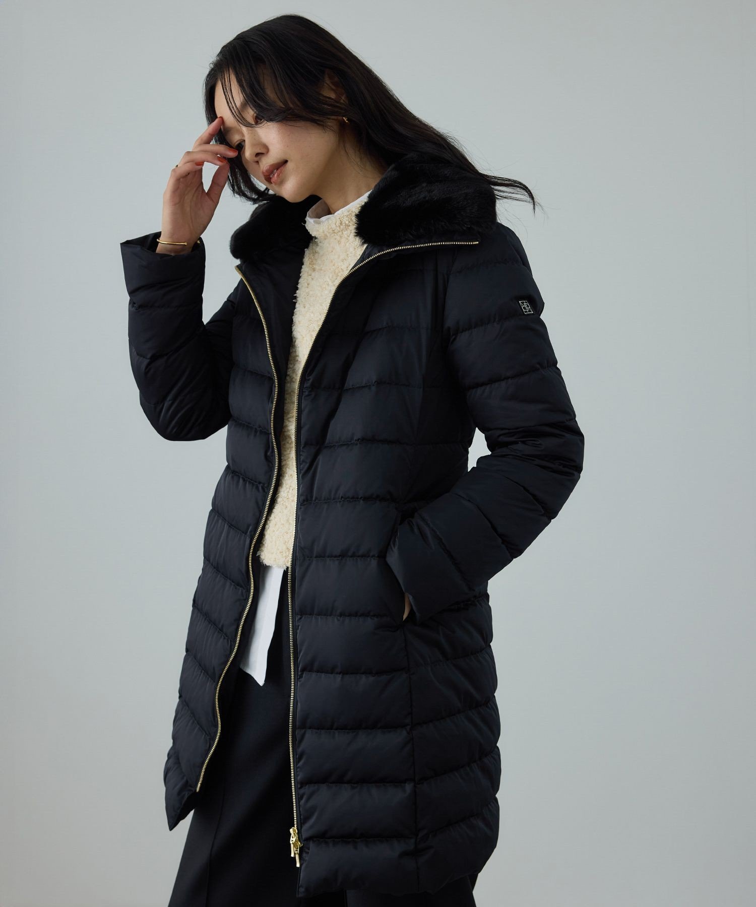 ROPE'｜サテンロング丈ダウンコート/イージーケア | Rakuten Fashion