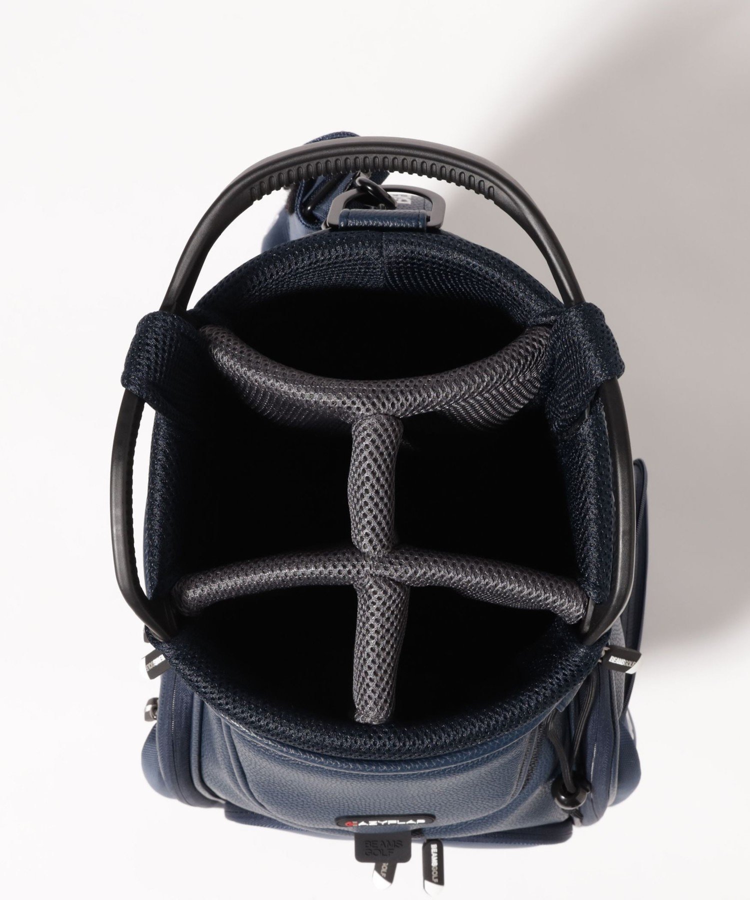 BEAMS GOLF｜スクリプトロゴ ネイビー キャディバッグ(8.5インチ