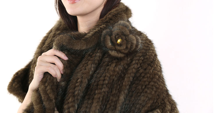 楽天市場】ミンク ストール 編み込み フリル お花付き 7F (8849r) : 三