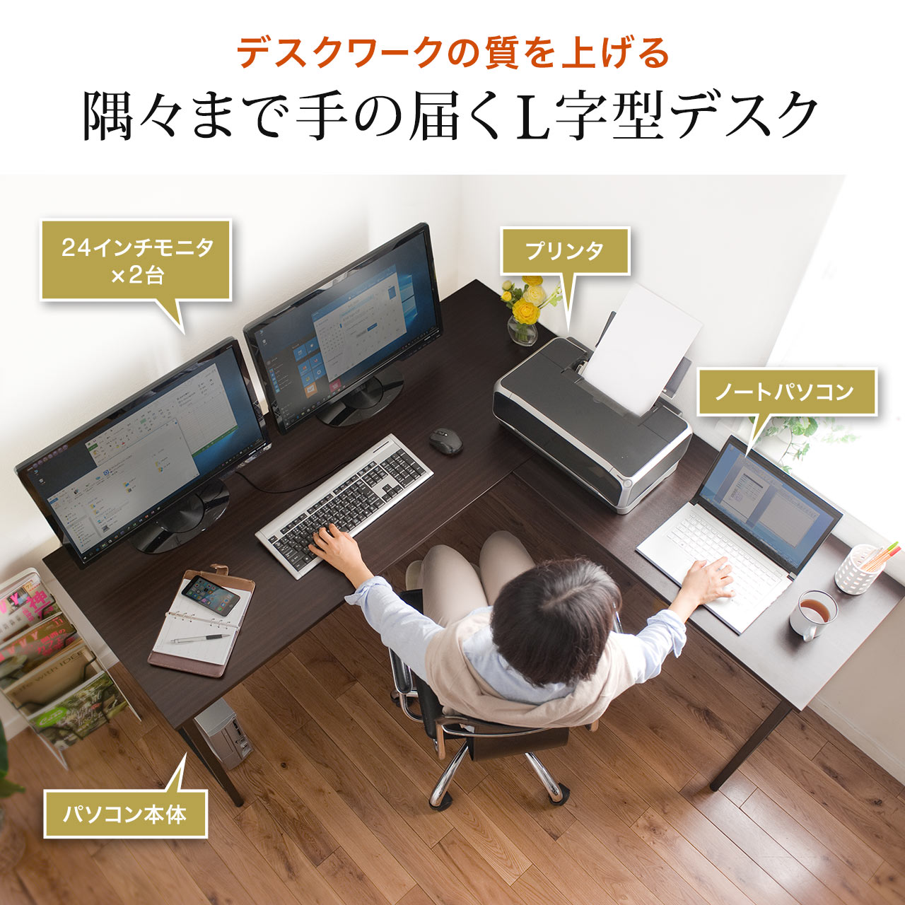 楽天市場】【楽天1位受賞】 パソコンデスク L字デスク デスク PCデスク