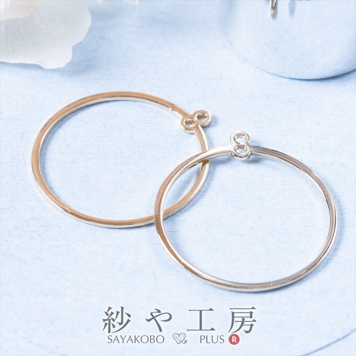 楽天市場】チャーム ダブルカンフレーム ラウンド ゴールド 25mm 2個 2