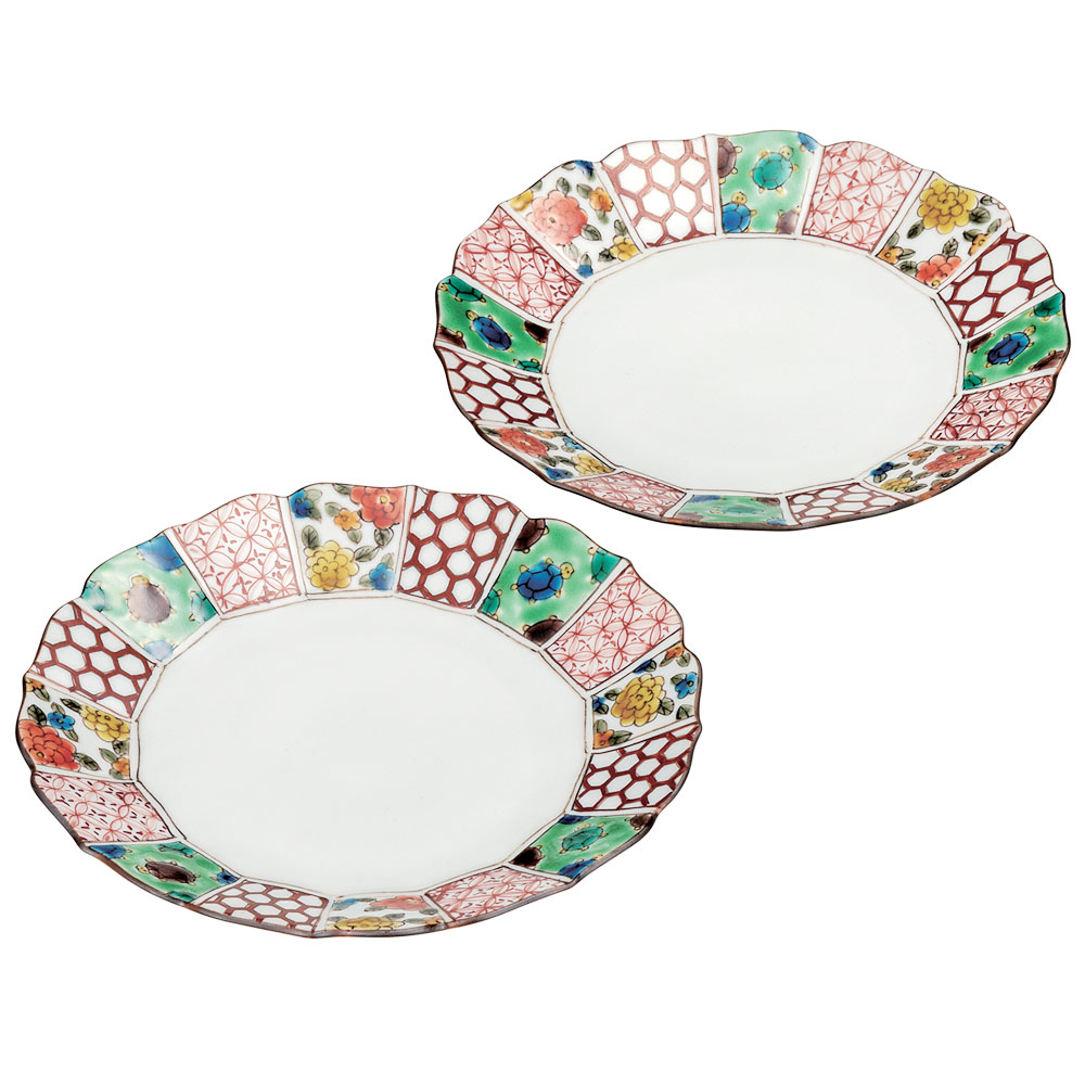 楽天市場】九谷焼 6号ペア皿 マリーゴールドと吉祥紋/双鳩窯＜送料無料