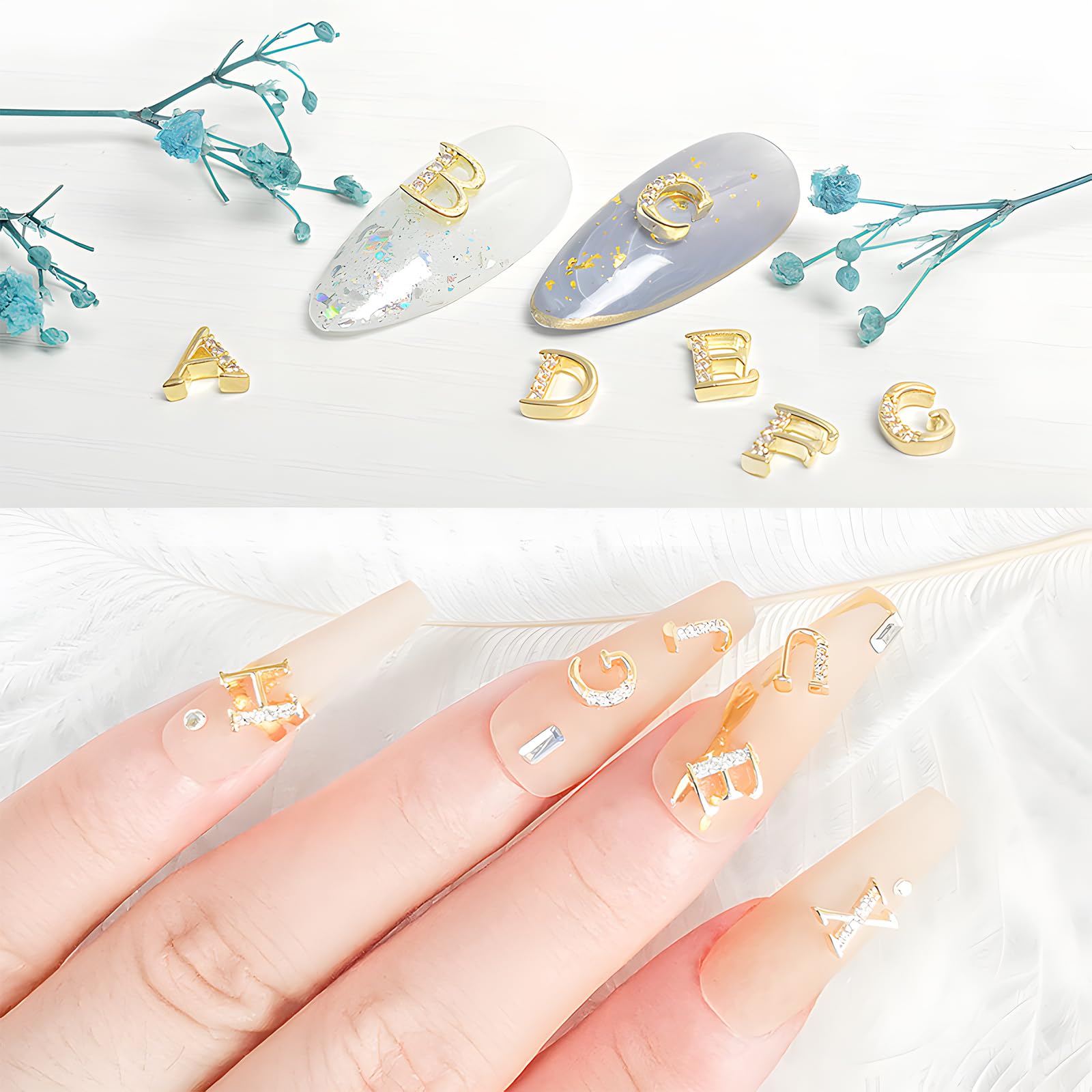 楽天市場】ネイルパーツ イニシャル A-Z 26文字 イニシャル パーツ