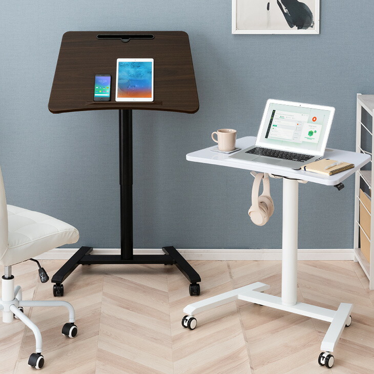 楽天市場】片手でワンタッチ 角度調整 昇降デスク 幅69 コンパクト