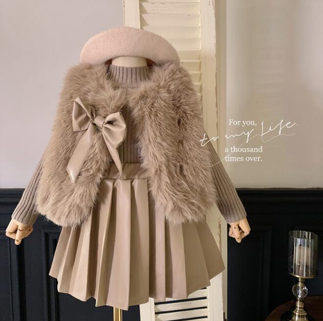 楽天市場】セットアップ 女の子 3点セット ニットセーター ファー