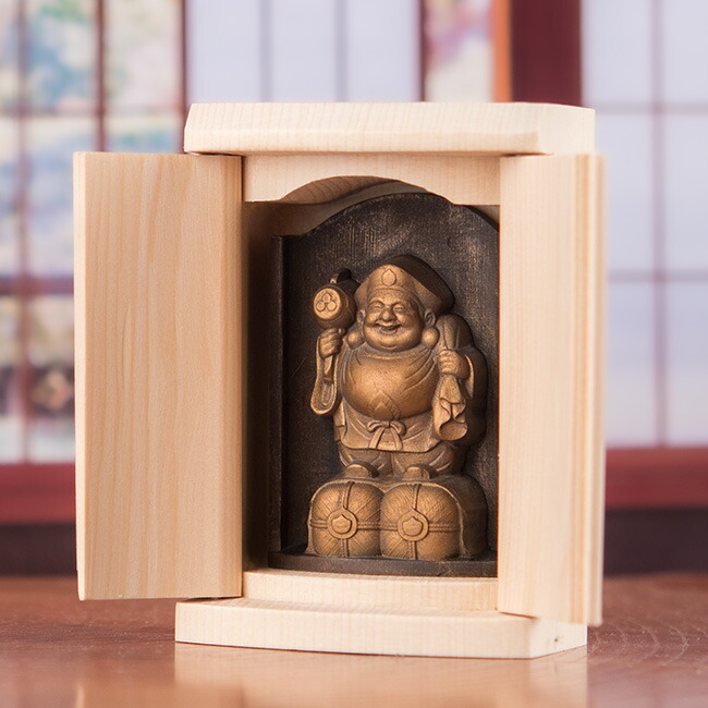 木彫置き物 大黒天 骨董品 高さ17㎝ 重さ600g 木彫置き物 大黒天 骨董