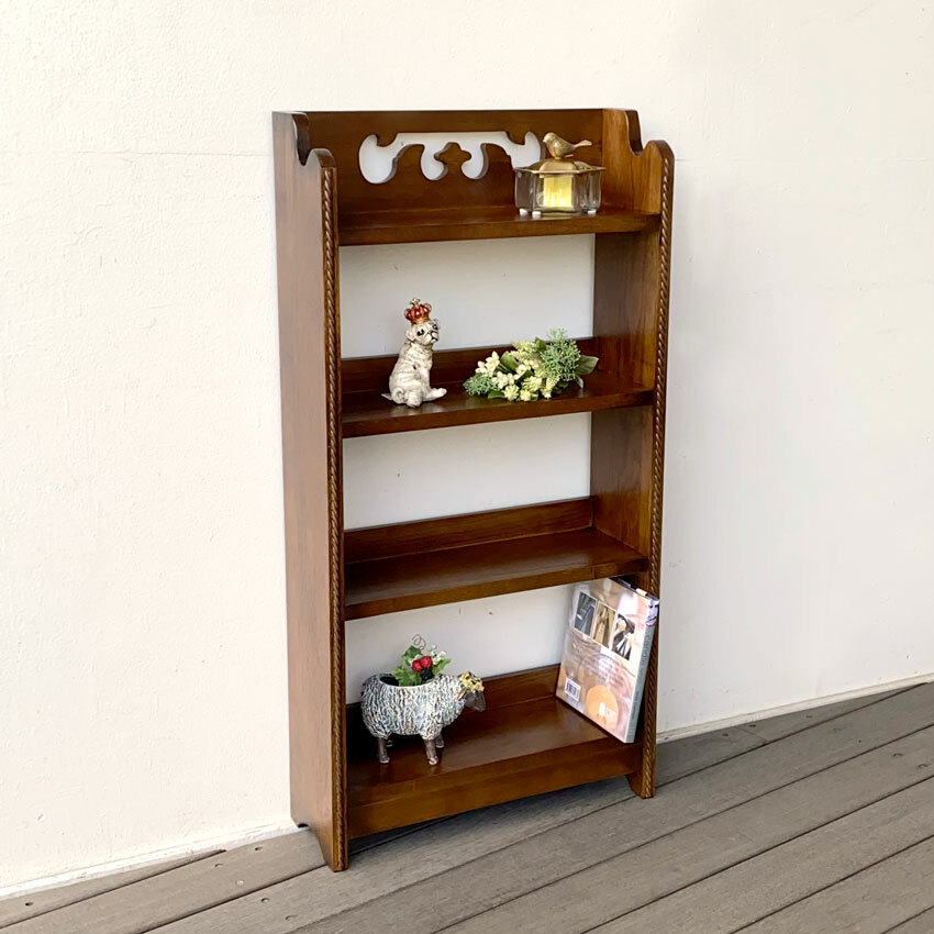 楽天市場】オープンシェルフ オーク無垢 クラシック家具 書棚 飾り棚