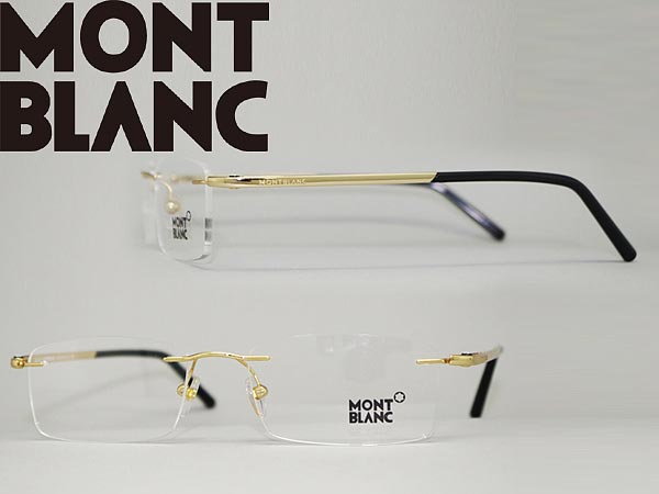 楽天市場】モンブラン 眼鏡 縁無し/フチ無し ゴールド ツーポイント型