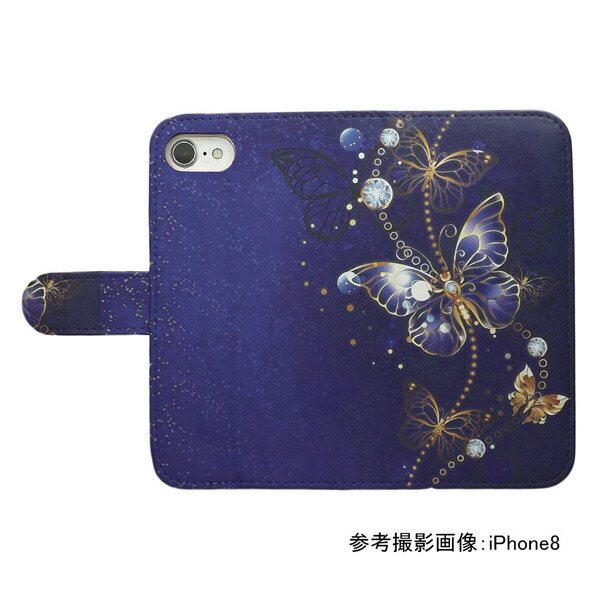 楽天市場】スマホケース 手帳型 全機種対応 プリントケース 蝶 宝石
