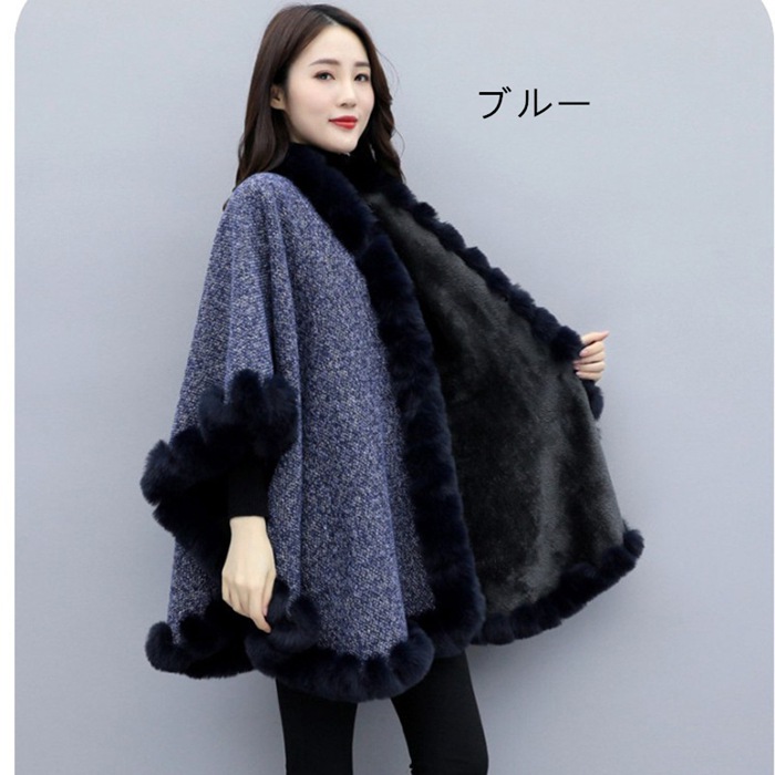 楽天市場】ポンチョコート レディース コート ポンチョ 裏ボア 暖か