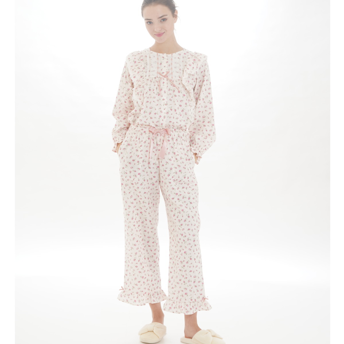 楽天市場】ナルエー パジャマ 50/ダブルガーゼプティ−ローズ ホワイト