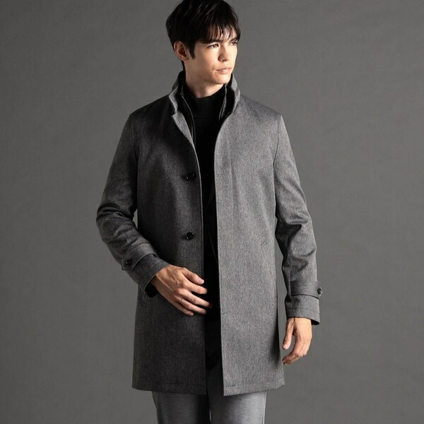 楽天市場】レイヤードライナー付 スタンドカラーコート／ムッシュ