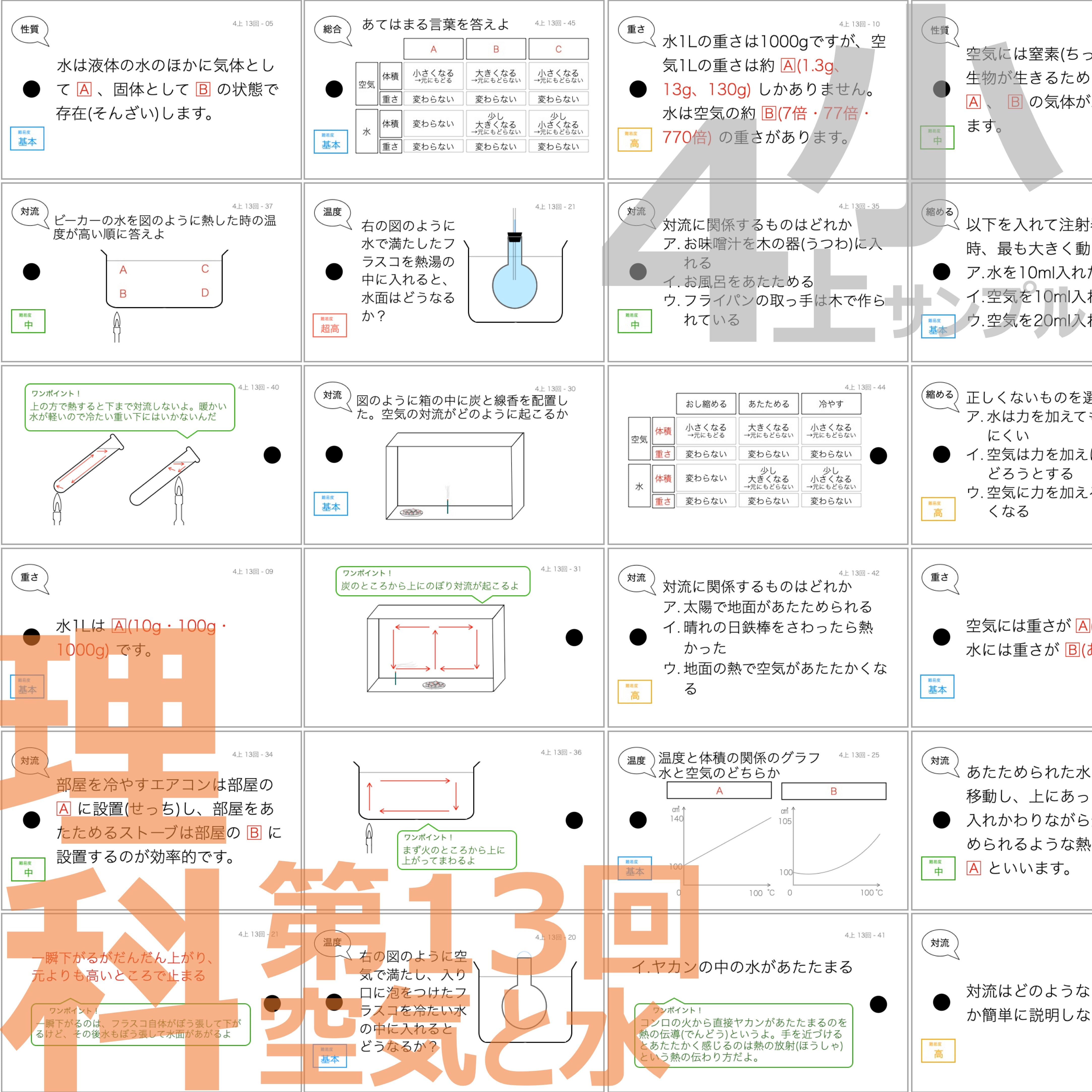 中学受験 暗記カード）4年上 理科全セット 1-19回 – TT1-Learning 中学