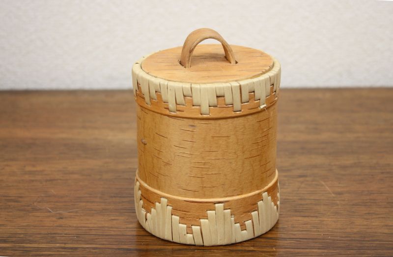 北欧ヴィンテージ】白樺の筒形キャニスター 北欧ヴィンテージ】白樺の