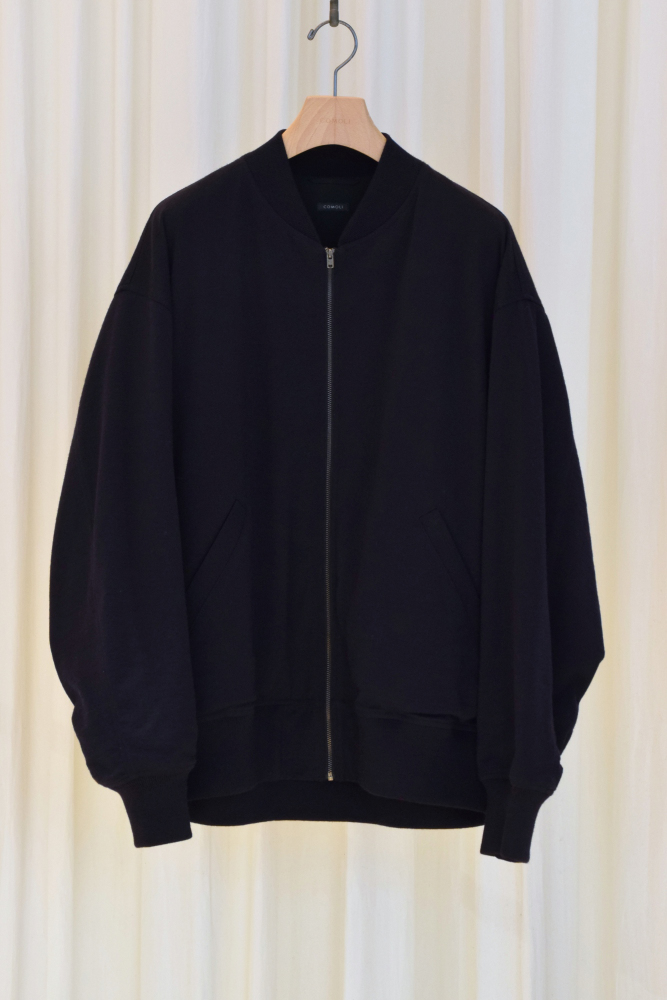 COMOLI (コモリ) ウールニット ジップブルゾン [NAVY]