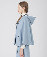 取扱店舗限定】クレストブリッジチェックリバーポリウールケープコート