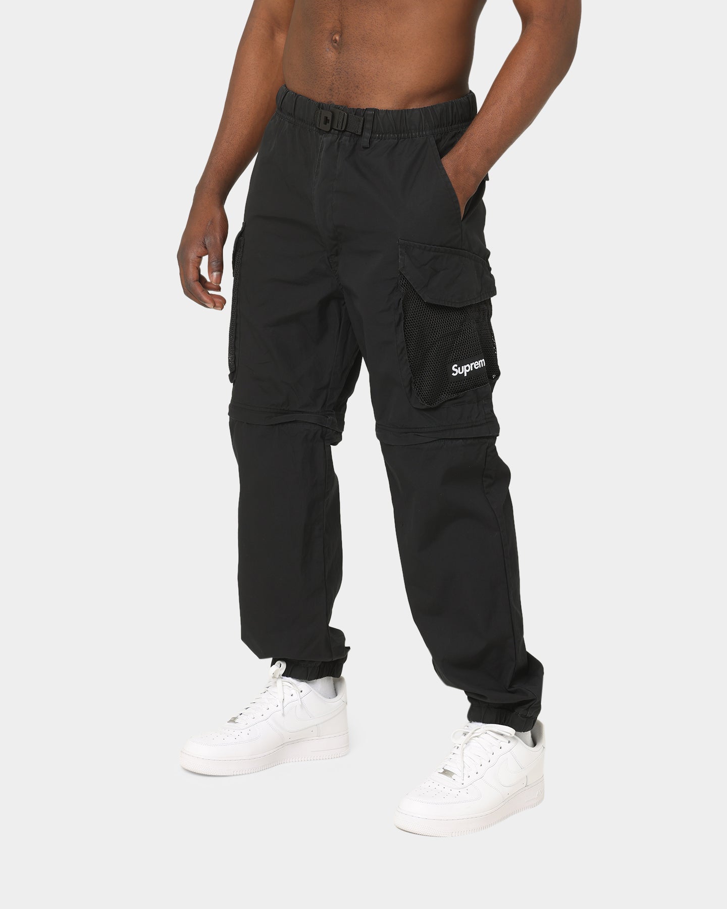 Supreme Mesh Pocket Belted Cargo Pants Black | Culture Kings US