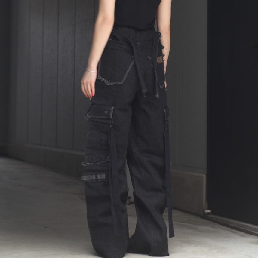 MINUS - 【残りわずか】Slash Seam Twist Cargo Jeans(NOIR) | ACRMTSM