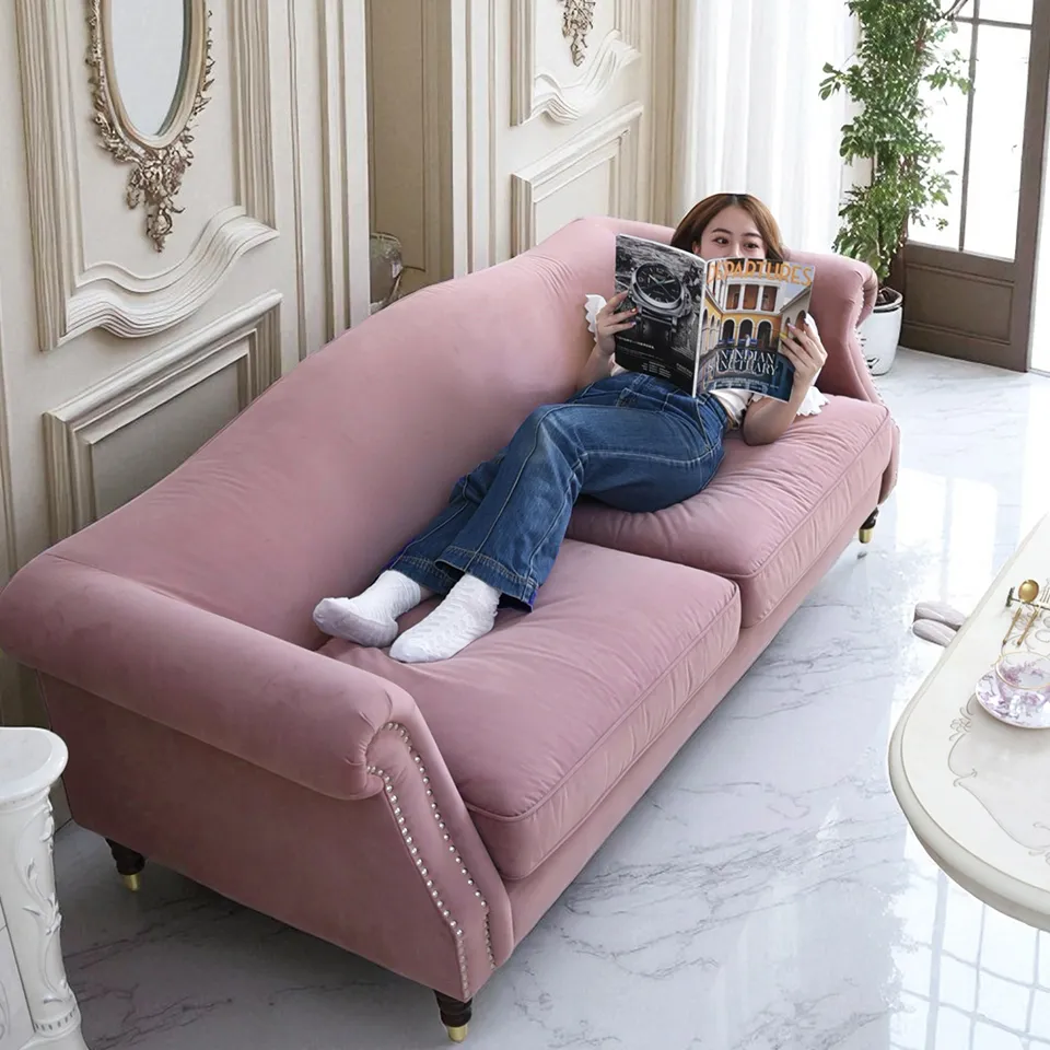 エトワール ブランシュ 3人掛けソファ(3P) ローズ 幅190cm｜ロココ調