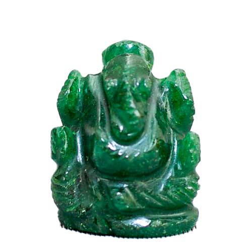 グリーンジェイド（緑翡翠）ガネーシャ神像 | ガネーシャ神と開運グッズ