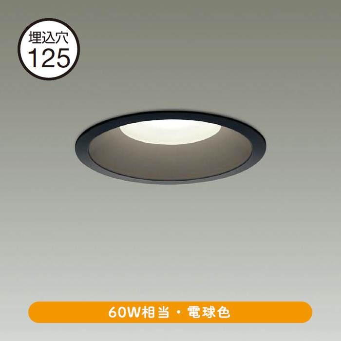 防雨型 ダウンライト Φ125mm 電球色 60W | ブラック｜照明の