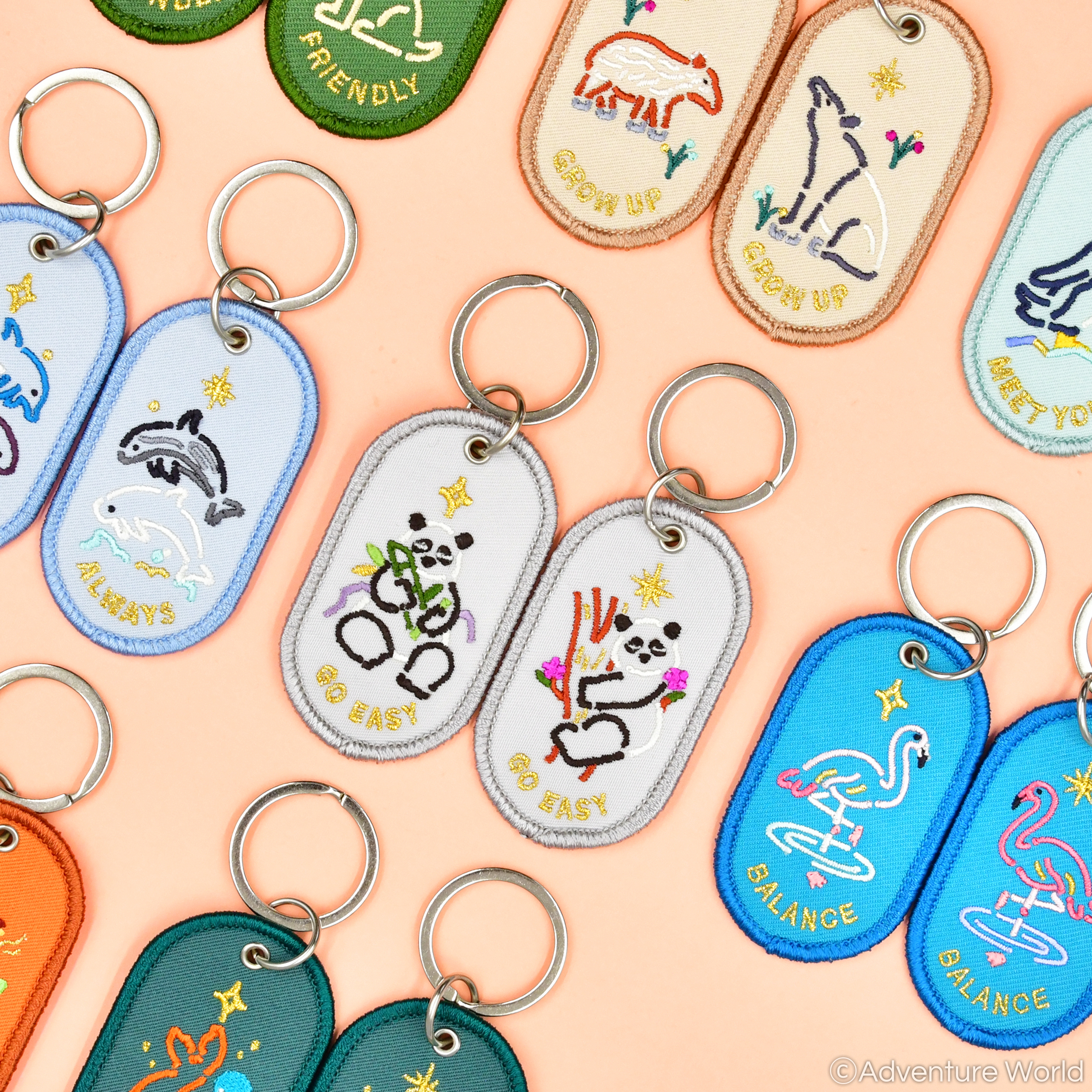 アドベンチャーワールド公式2/8b ペアキーリング(気楽にいこう