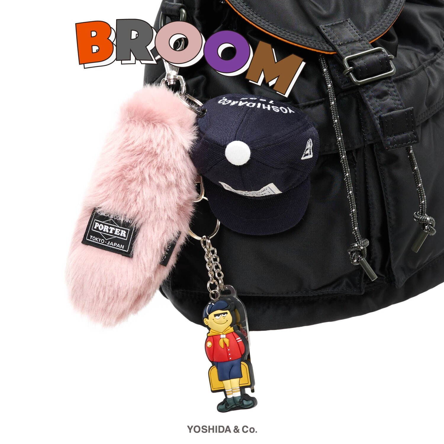 ポーター“ふわふわのしっぽ”キーチャーム「ブルーム」、ピンクや