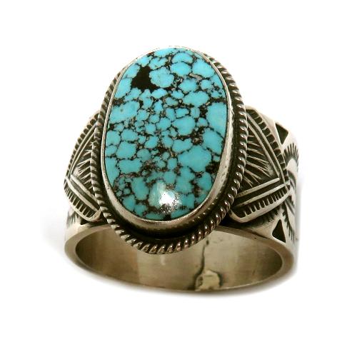 ターコイズリング インディアンジュエリー ナバホ族アーチスト