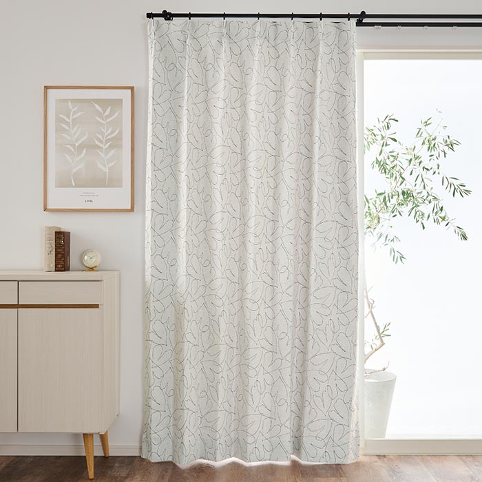 手書き風のハート柄がおしゃれな2級遮光カーテン クオレ（D-1193