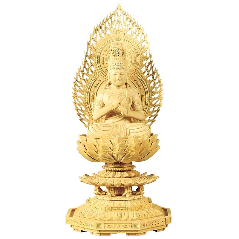 真言宗の本尊 大日如来を八角台座の柘植仏像｜ひだまり仏壇