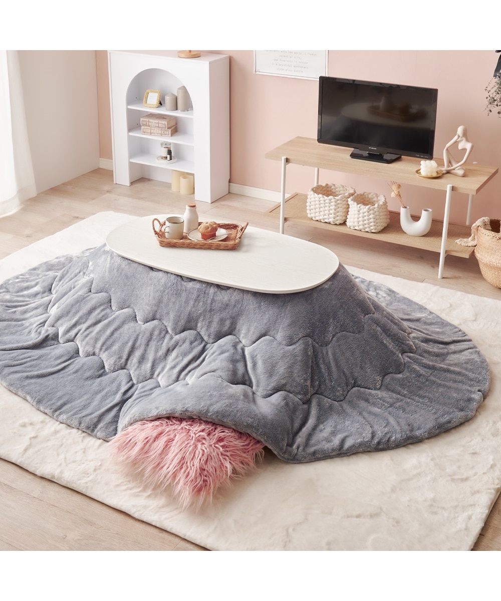 リビングテーブルとしてもピッタリな楕円こたつテーブル＋掛布団セット