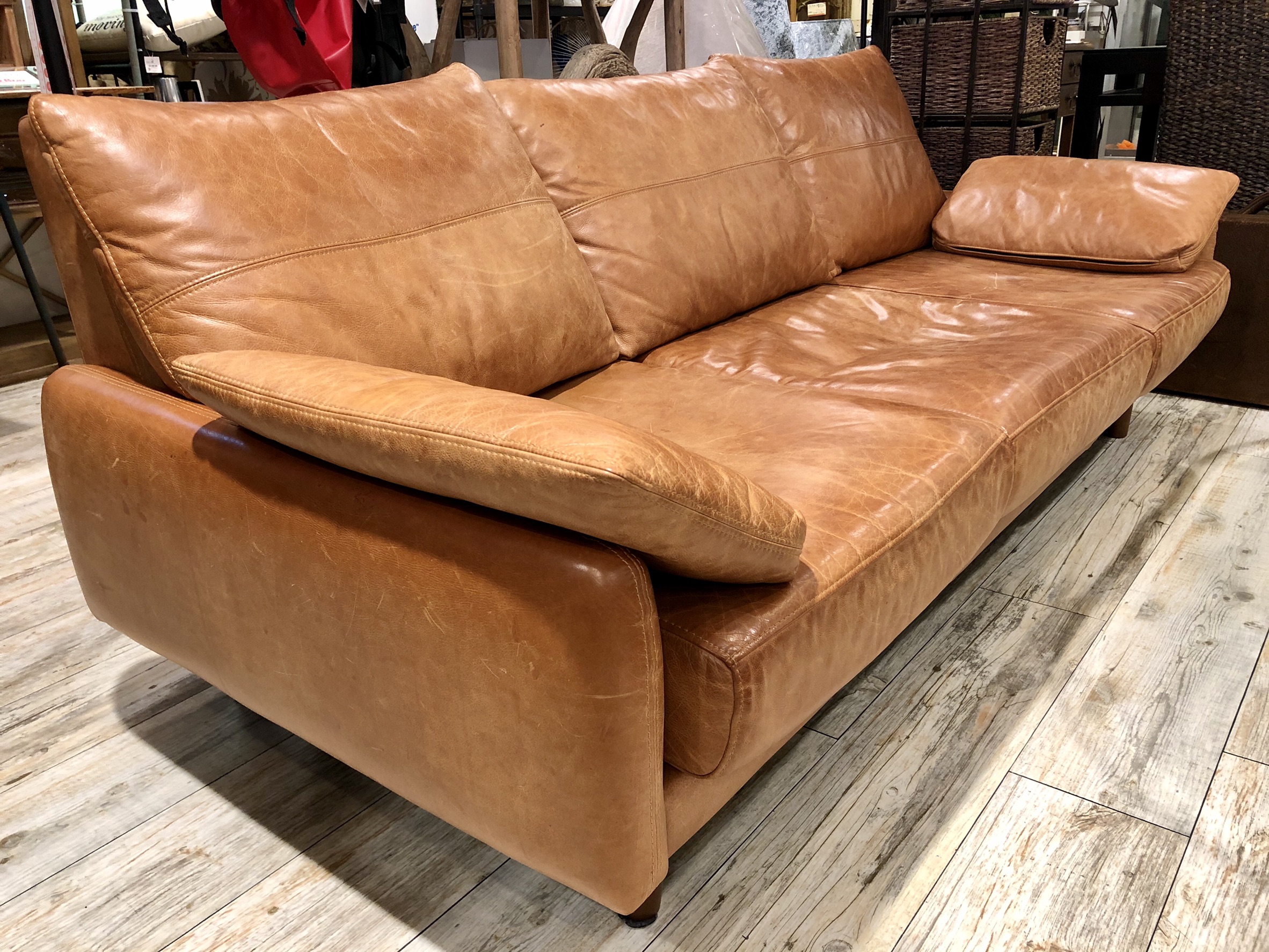 unico / ウニコ VINT(ヴィント) レザーソファ 3シーター オットマン