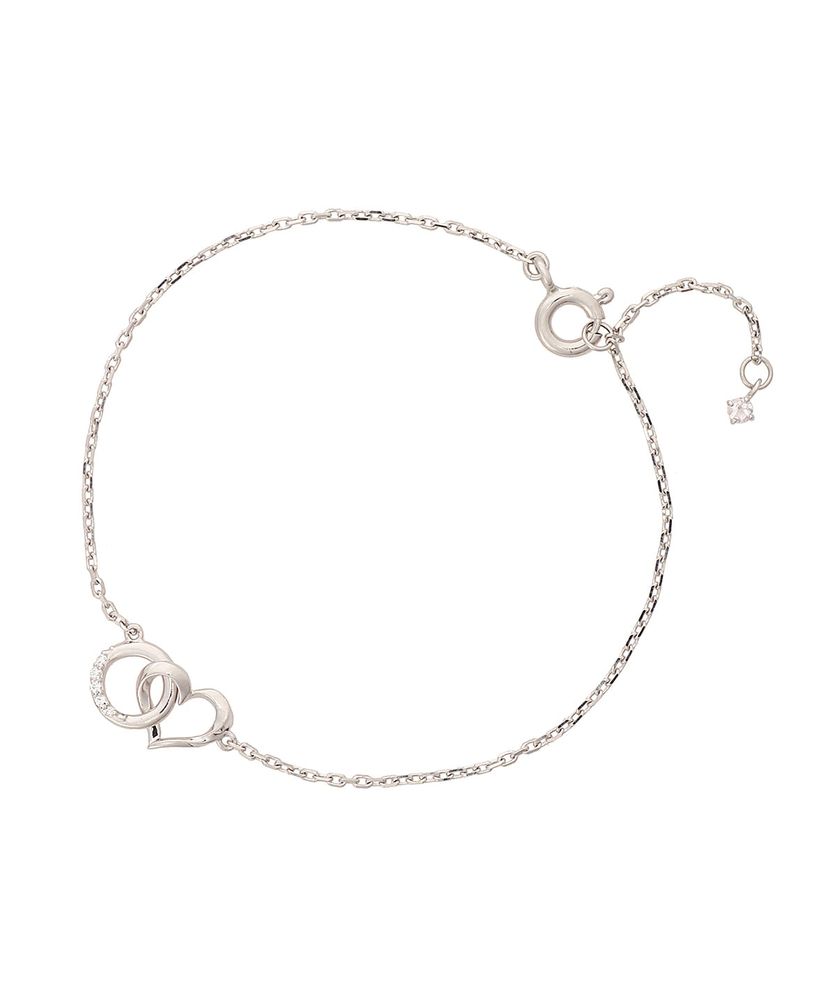ハートリング ブレスレット(18cm SILVER ロジウムメッキ