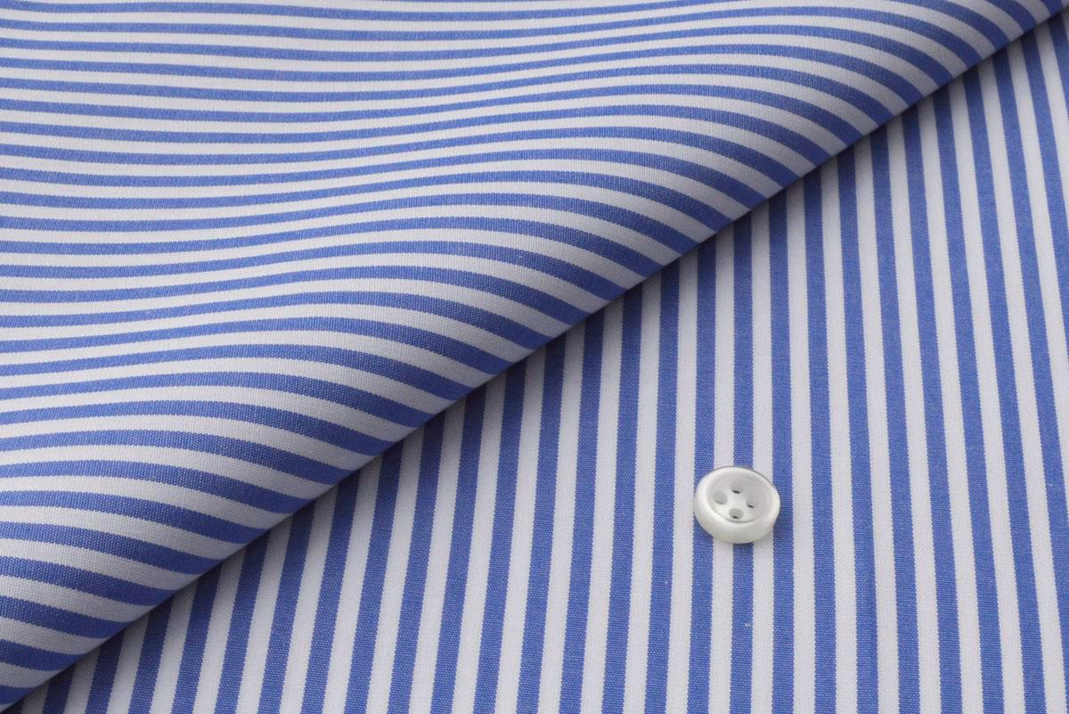 オーダーシャツ]コットン100％×ブルーストライプで爽やかに