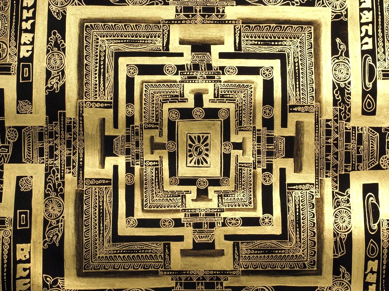 ◇現地より直送！職人による肉筆◇貴重な本物・曼荼羅（マンダラ