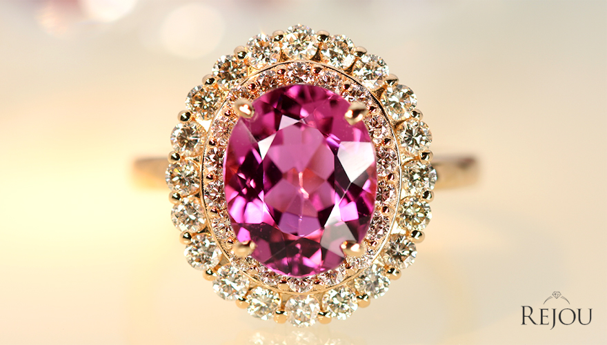 ピンクトルマリン 2.6ct ダイヤモンド 0.9ct ピンクゴールド リング